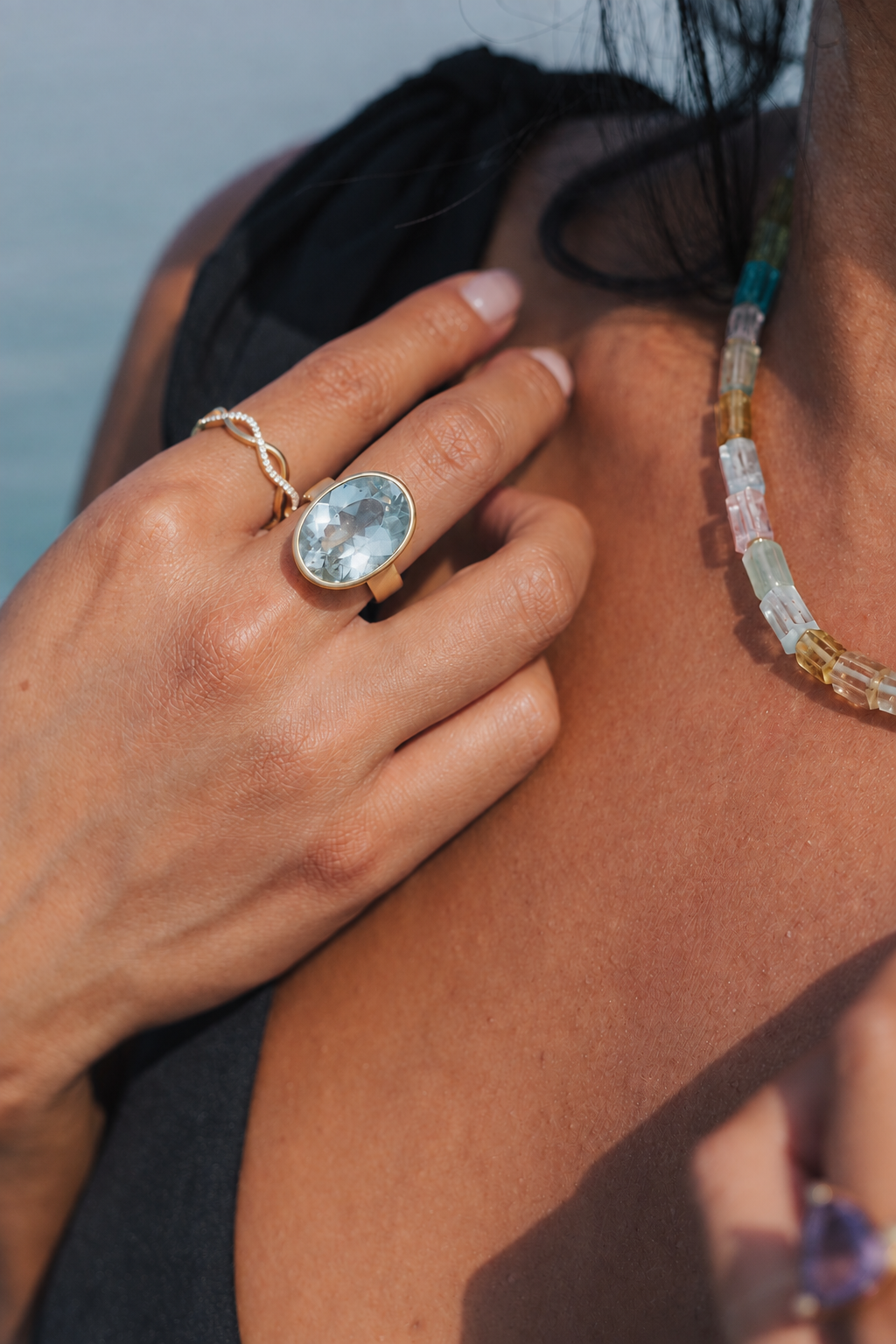 Goldring mit Aquamarin 11,54 ct