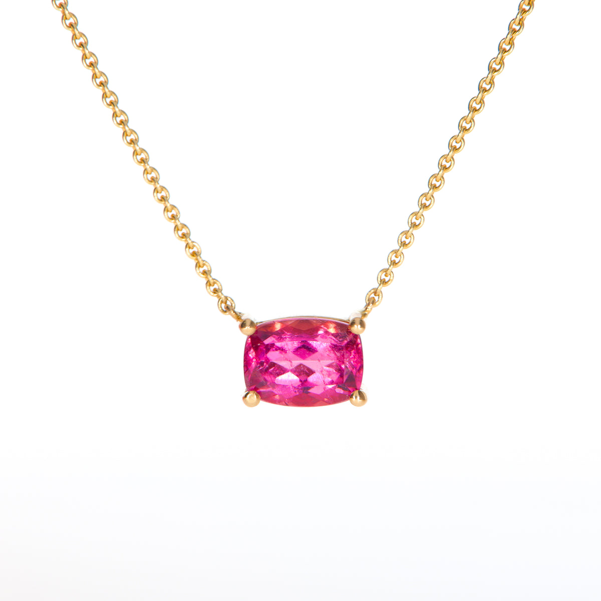 Gelbgold Rubellit Kette
