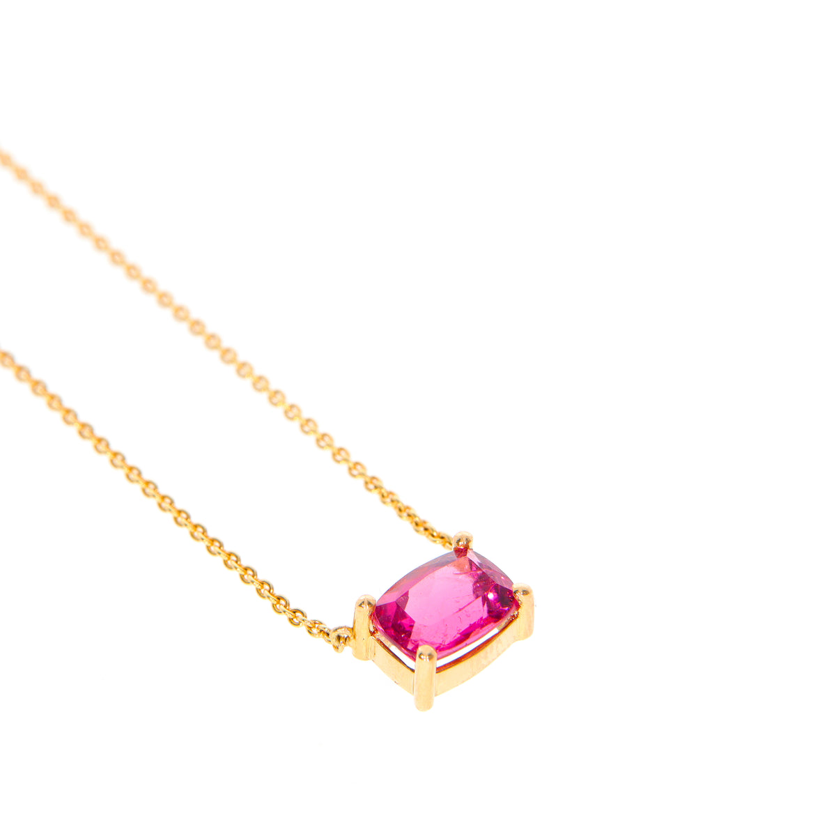 Gelbgold Rubellit Kette
