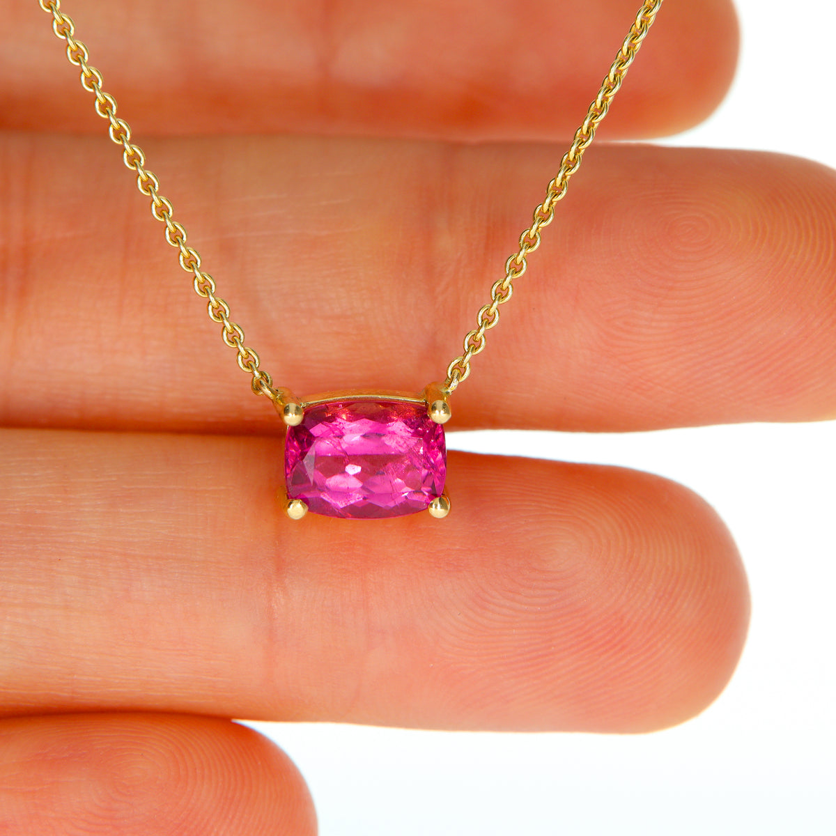 Gelbgold Rubellit Kette