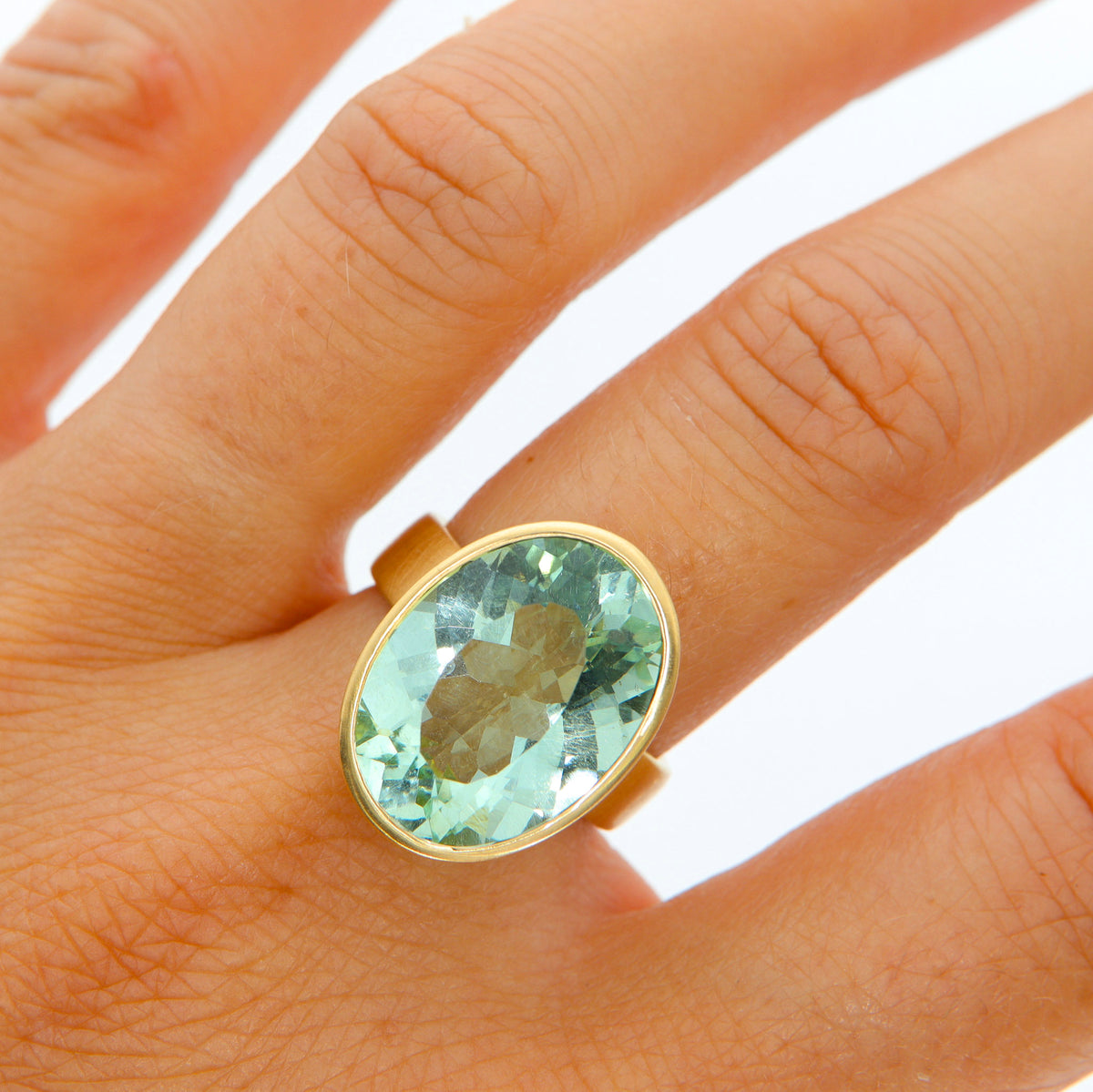 Goldring mit Aquamarin 11,54 ct