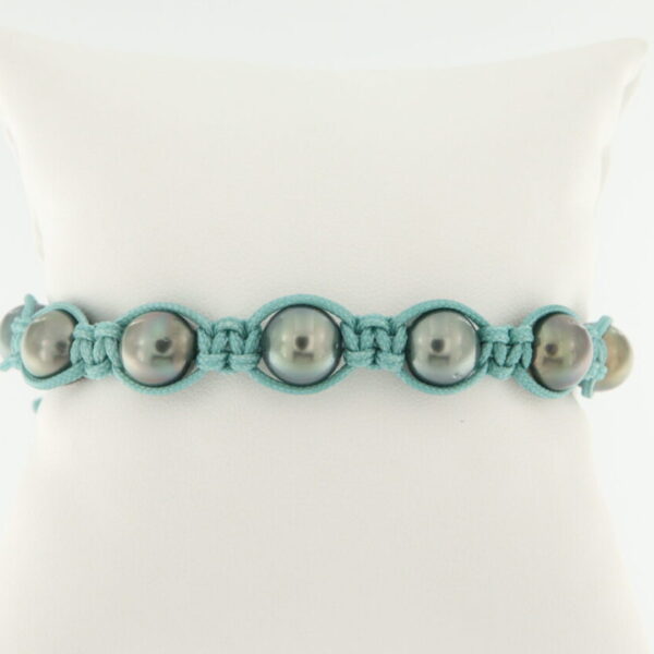 Mintfarbenes Armband mit Tahitiperlen