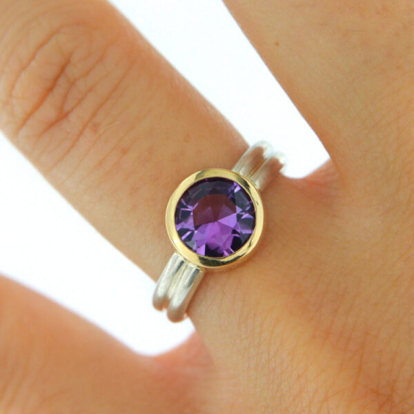 Amethyst Ring Bicolor