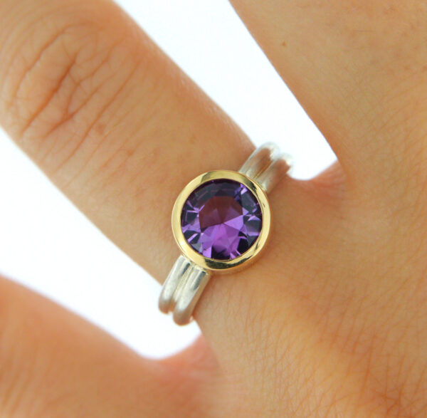 Amethyst Ring Bicolor