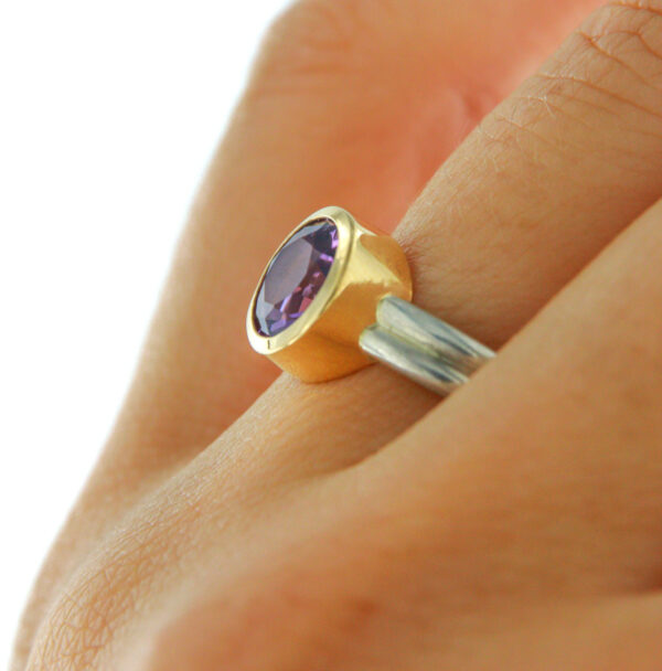 Amethyst Ring Bicolor